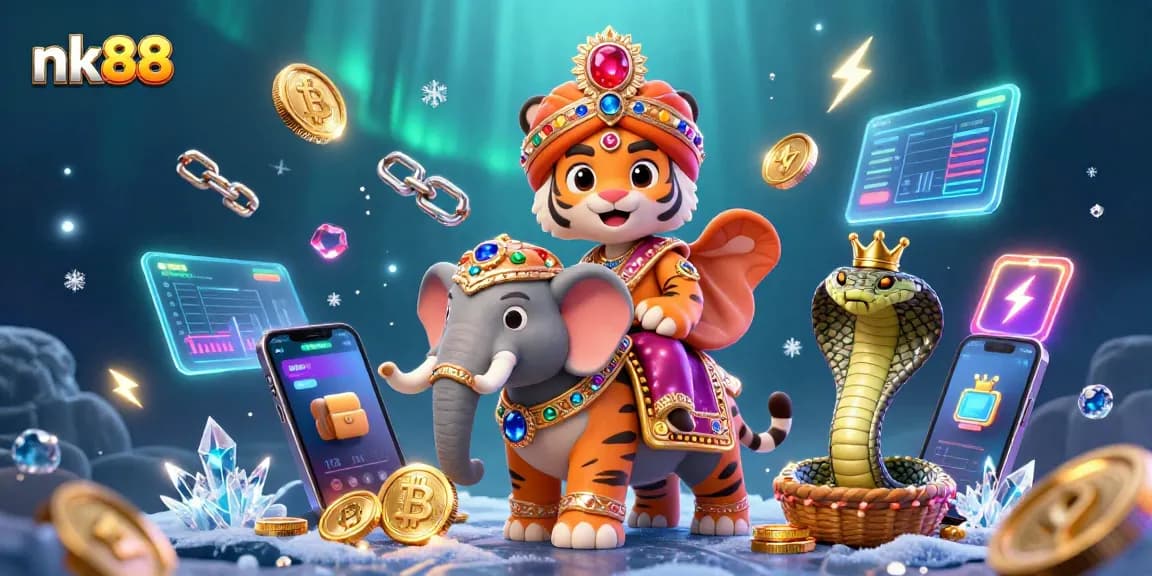 Engage in exciting online gaming with nk88, featuring dynamic casino elements and vibrant 3D visuals.