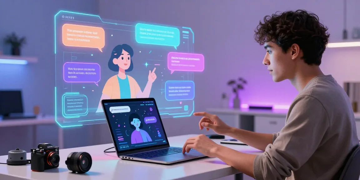 Engaging interaction with crush on ai chatbot in modern workspace.