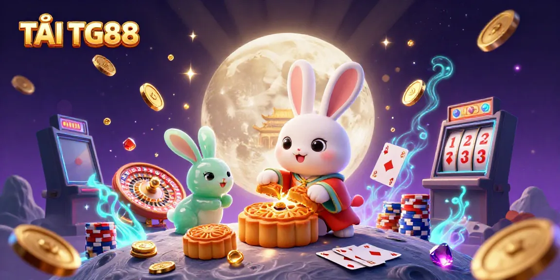 Play and win at TẢI TG88 with 3D illustrated dynamic casino elements, games, and magical themes.