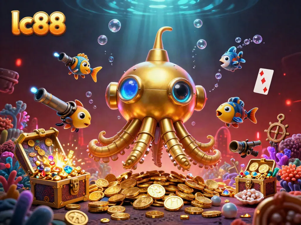 Experience thrilling gaming moments with lc88's captivating underwater adventure scene filled with treasures.