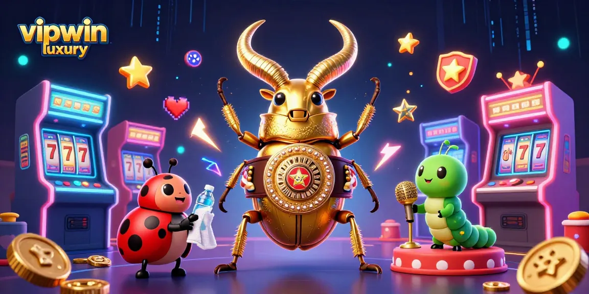 Experience thrilling gameplay with vipwin luxury, featuring a dynamic casino scene with vibrant 3D characters and gaming elements.