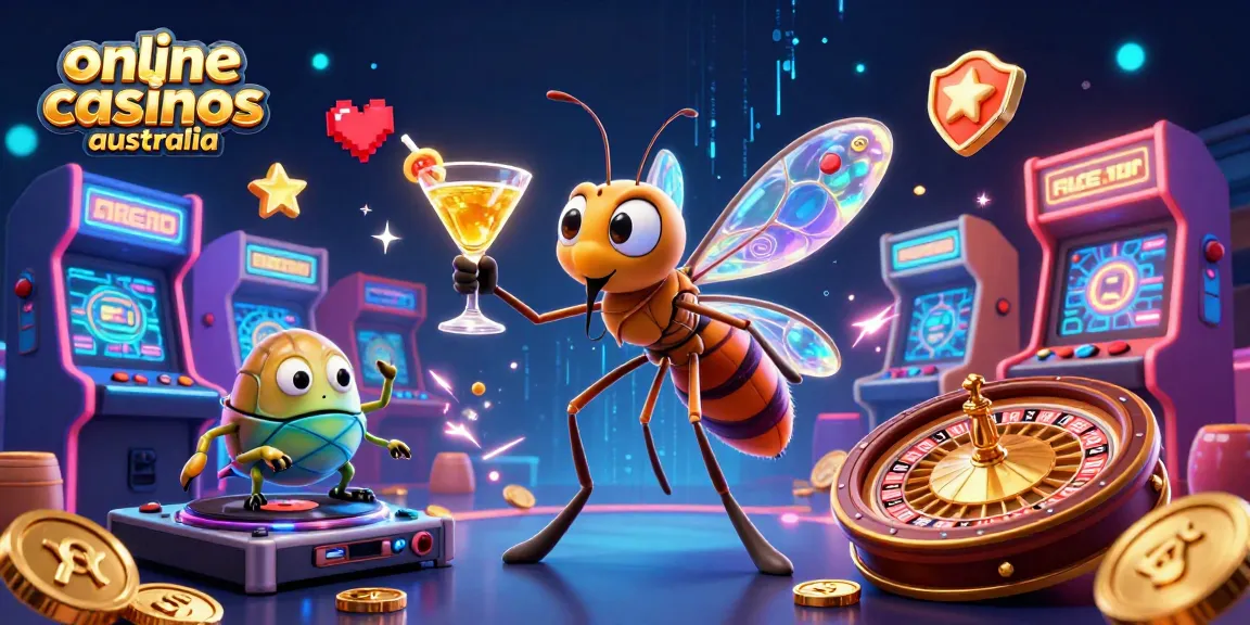 Experience online casinos Australia with a vibrant 3D scene showcasing gaming and excitement.